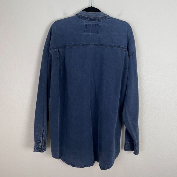 Vintage Quicksilver Mens Large Salt Water Denim Long Sleeve Button Up Shirt - Picture 7 of 9